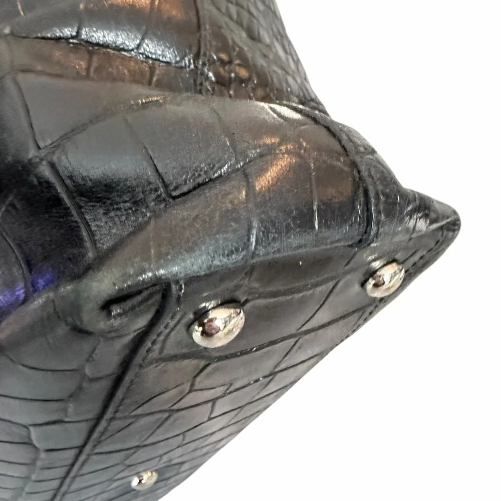 Furla black crocodile